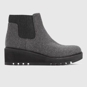 Eileen Fisher Fleece Chelsea Wedge Bootie